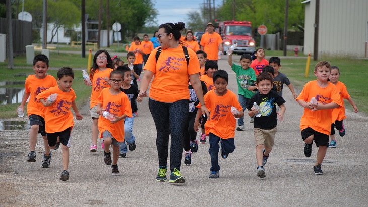 Students running