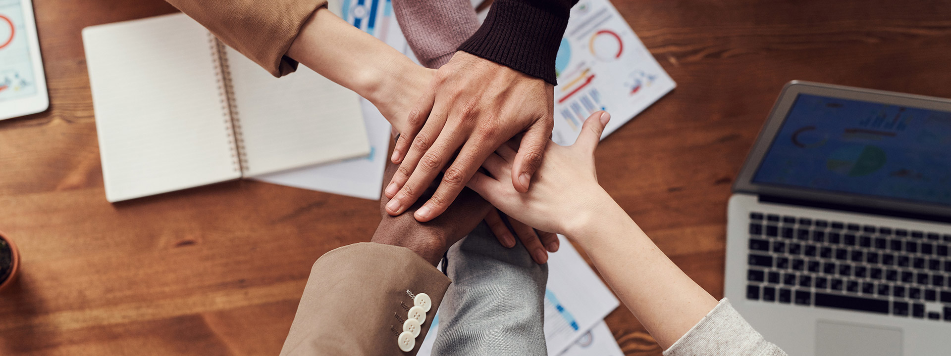 Hands together for work benefits