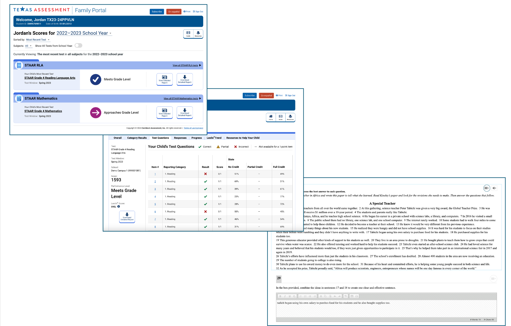 TX Assessment portal 